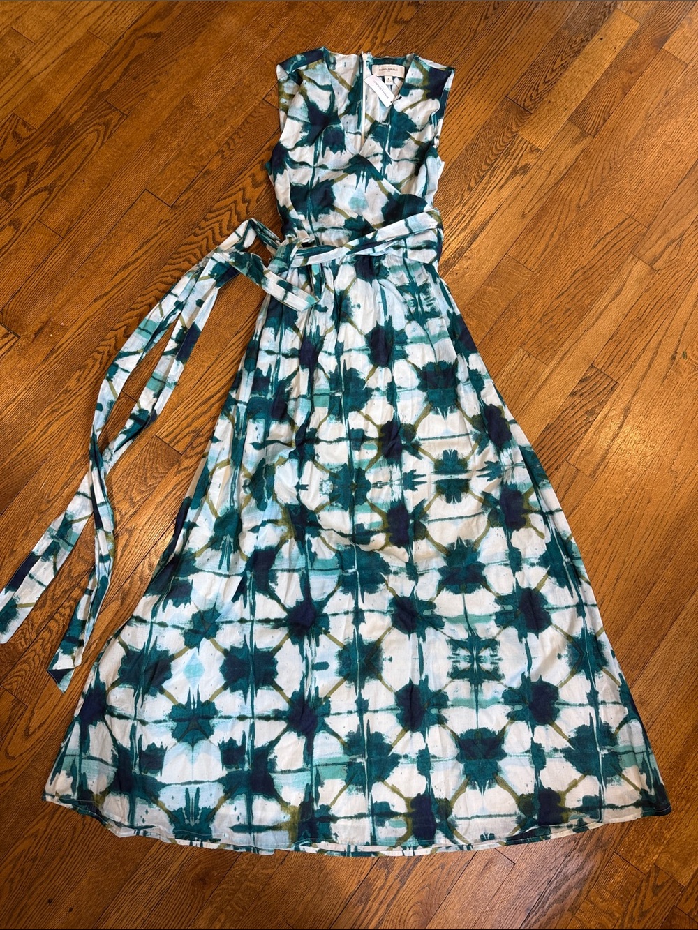 Banana Republic Sleeveless Tie-Waist Maxi Dress Tie Dye